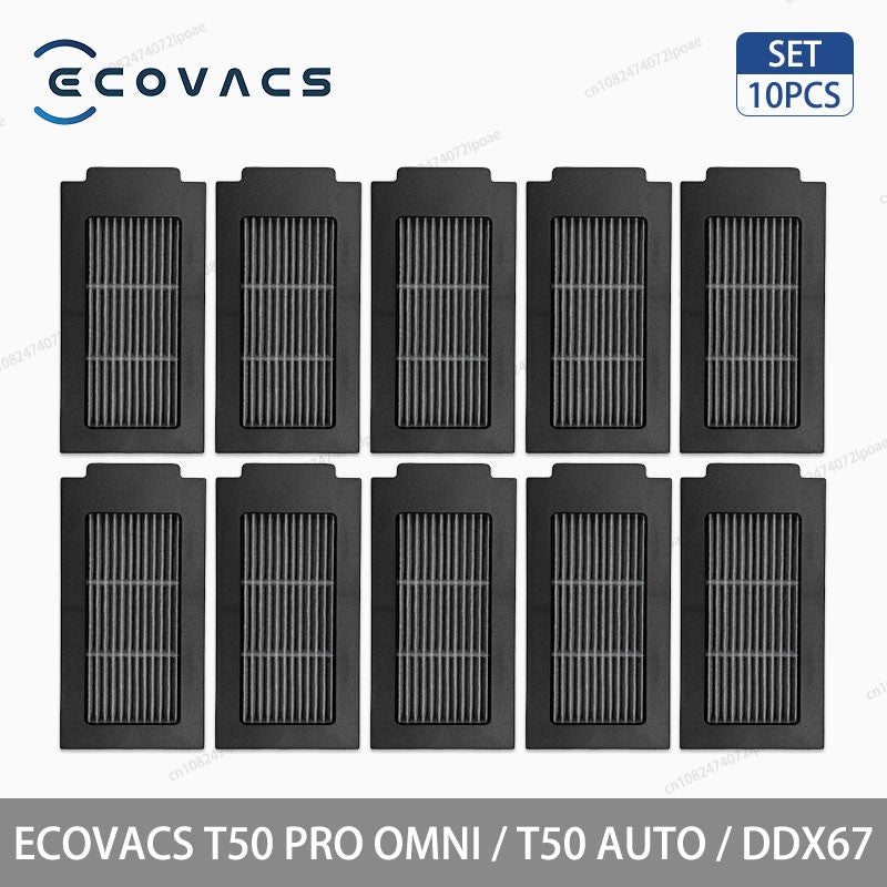 Acessórios para Aspirador Robô ECOVACS T50 PRO OMNI / T50 AUTO / DDX67 Escova Principal Escova Lateral Filtro Hepa Pano de Limpeza Saco de Pó Peças