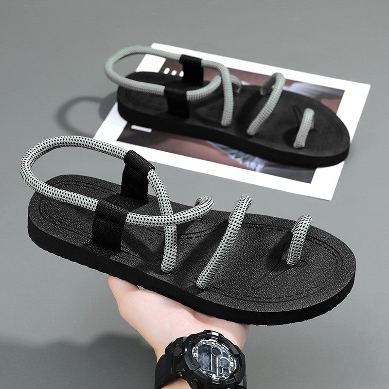 Summer Casual Durable Slippers,Men's Summer Slip-on Anti-slip Outdoor Casual Sandals,Flip-flops for The Beach with Open Toes