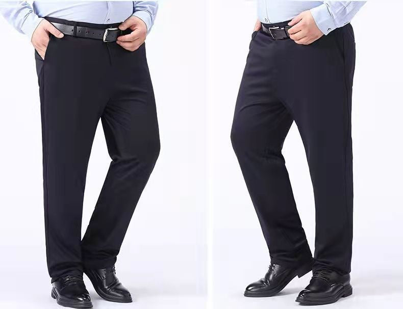 Men Summer Suit Pants Casual Pants Business Fashion Classic Solid Color Stretch Straigh Thin Cotton Trousers Plus Size A177
