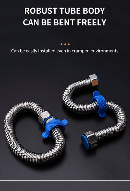 Mangueira de fole de aço inoxidável 304, 4 tubos de entrada de mangueira de metal para aquecedor de água separado, tubo de água de aço inoxidável doméstico quente e frio