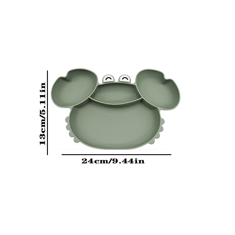 Free Name Printing Children's Tableware Set: Bib, Plate, Fork, Spoon - Silicone Material Personalized Gift