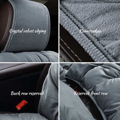SEAMETAL Winter Car Seat Cover with Back Pad Warm Auto Seat Cushion Front Chair Protector Universal for Suv Pick-Up Truck Sedan