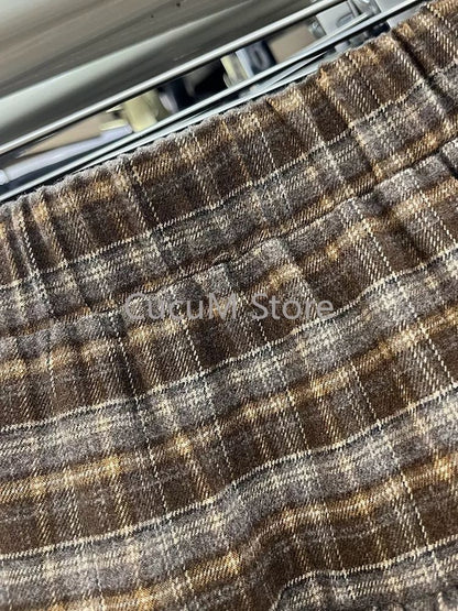Japanese Y2k Cute Ruffled Plaid Skirt Punk Rock Subculture Cake Skirts Japanese Preppy Style Casual New 2025 Women Skirts