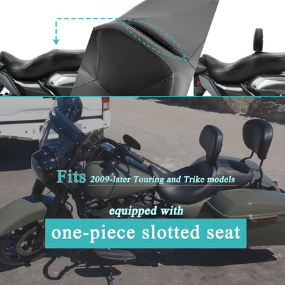 Encosto Ajustável para Piloto de Moto, Kit de Montagem Plug-In para Harley Touring CVO Electra Street Glide Road King 09-25