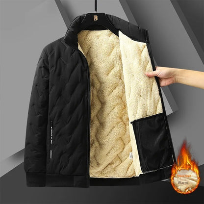 Winter Thickened Fleece Jackets for Men Windproof Snow Coats Men's Outerwear Cropped Woolen Parka Coat Autumn Warm Bomber Jacket