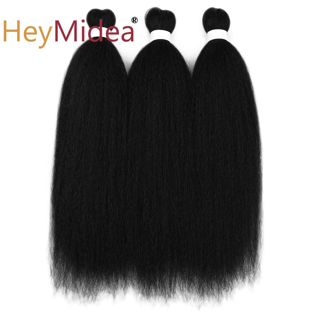 Cabelo sintético Vixen Bundles para crochê 26 polegadas, DIY, pré-esticado, extensões de cabelo para tranças, Kanekalon, pacotes de cabelo Yaki liso para rabo de cavalo