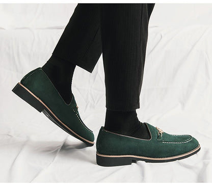 Fashion Brand Men Suede Leather Shoes Comfortable Pointed Social Shoe Male Driving Shoes Luxury Flat Loafers Men zapatos hombre