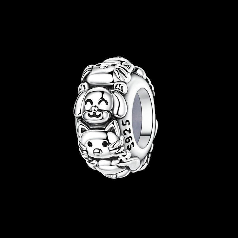 925 Sterling Silver Dog Charms French Bulldog Poodle German Shepherd Beagle Dachshund Pendants Fit Bracelets DIYJewelry Gift