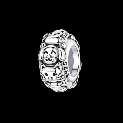 925 Sterling Silver Dog Charms French Bulldog Poodle German Shepherd Beagle Dachshund Pendants Fit Bracelets DIYJewelry Gift
