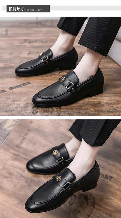 New Black Loafers Men Slip-On Round Toe Fashion Mens Dress Shoes Free Shipping Wedding Shoes for Men Size 38-47