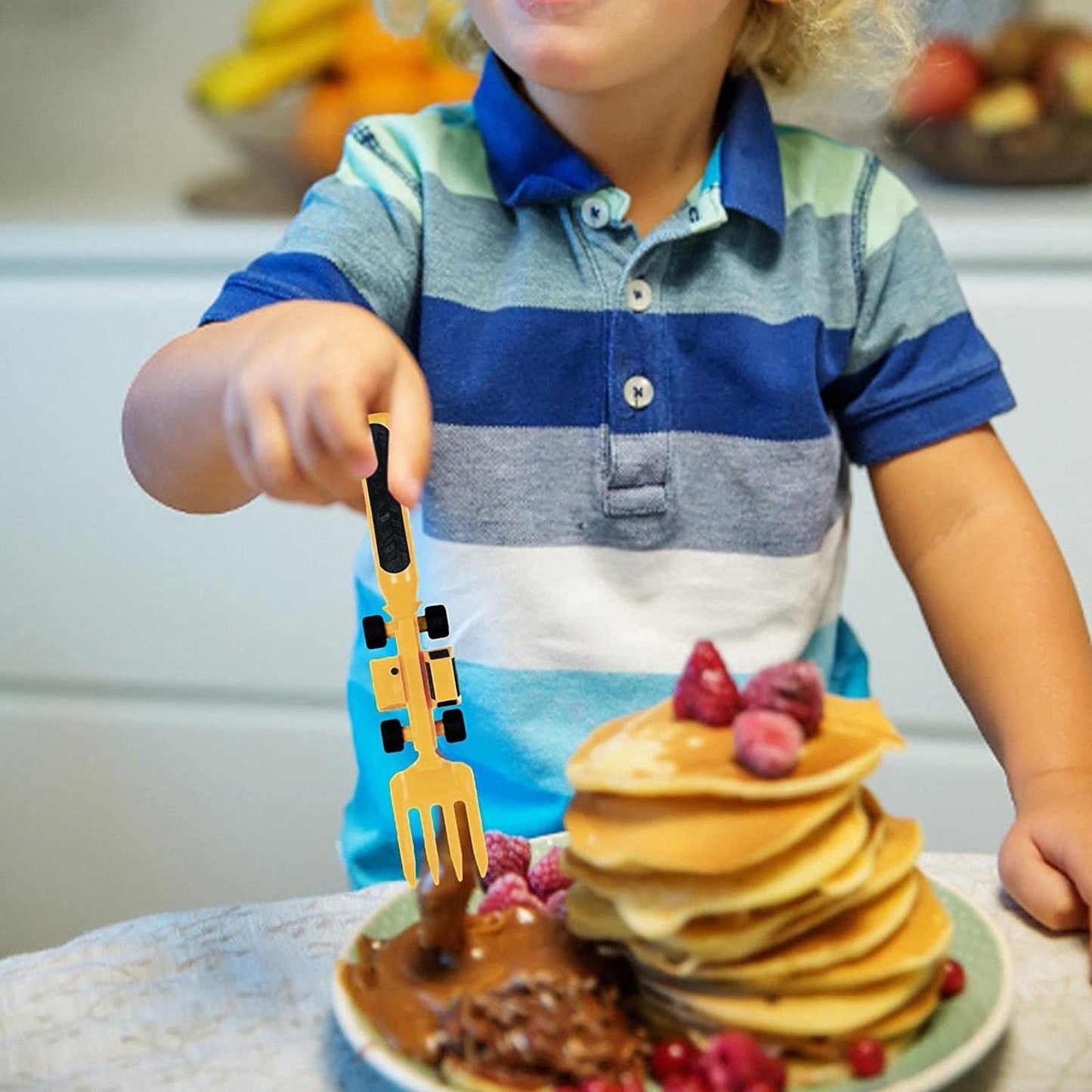 New Creative Children's Car Tableware Set Dinner Plate Spoon Bulldozer Excavator Shovel Fork Dinnerware Sets Kitchen Tableware