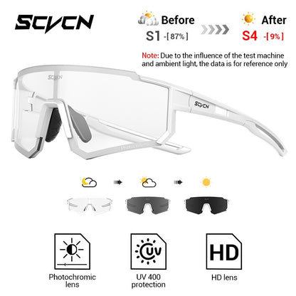 Óculos de Sol Fotocromáticos SCVCN Óculos de Ciclismo para Esportes ao Ar Livre Masculino Feminino MTB Escalada Óculos de Condução para Bicicleta Novo