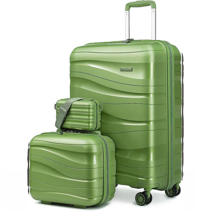 Melalenia 3-Piece 20 inch Carry-on Luggage Set, Expandable Lightweight Durable Travel Suitcase with TSA Lock, Spinner Wheels