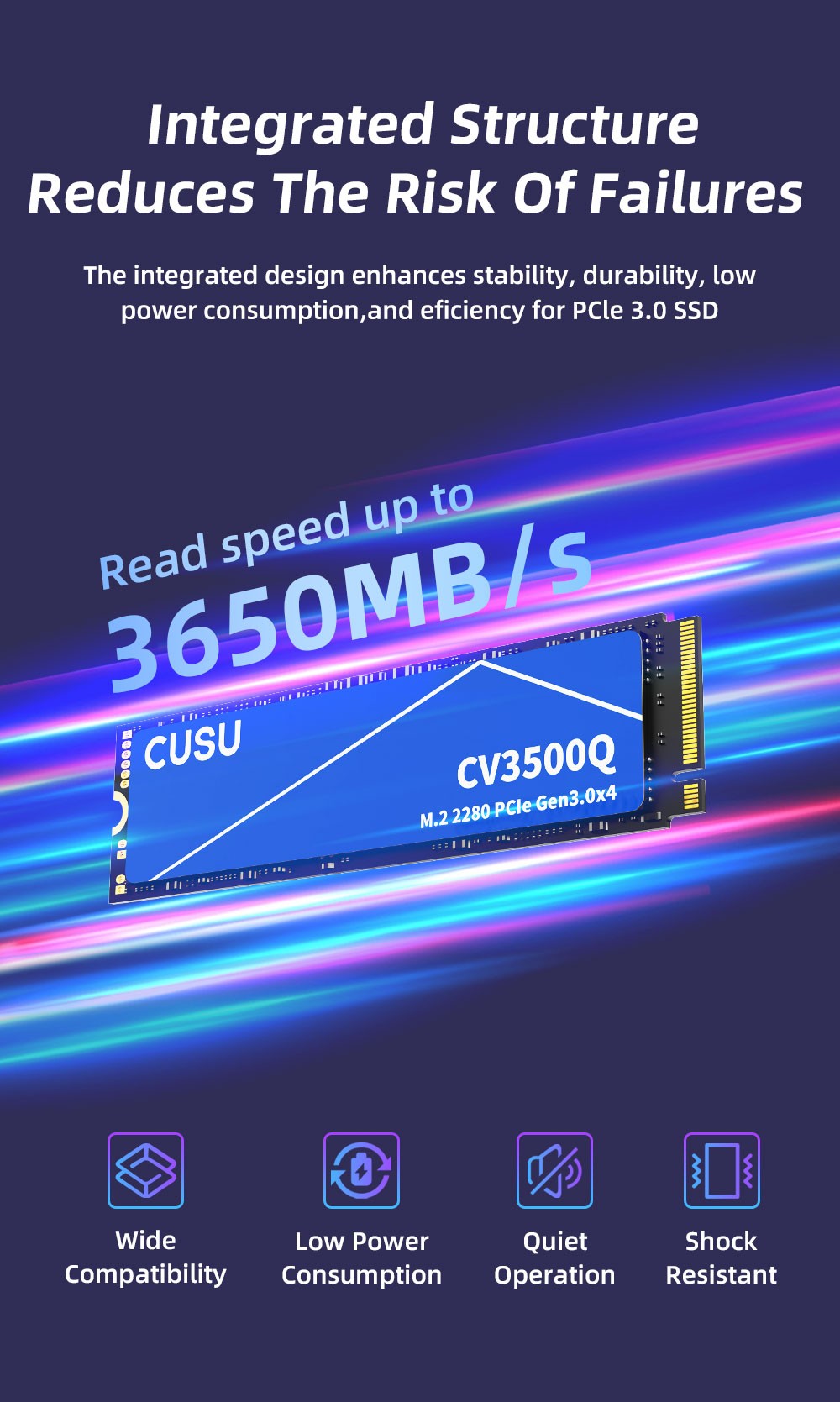 SSD CUSU NVMe M.2 1TB 512GB M2 2280 PCIe3.0 SSD 2TB Disco Rígido Unidades de Estado Sólido Internas para Computador Portátil