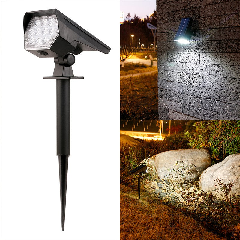 10 LEDs Solar Spotlight Outdoor, 180° Adjustable Waterproof & Anti - aging Ground/Wall Mount, for Garden Yard Landscape Lighting