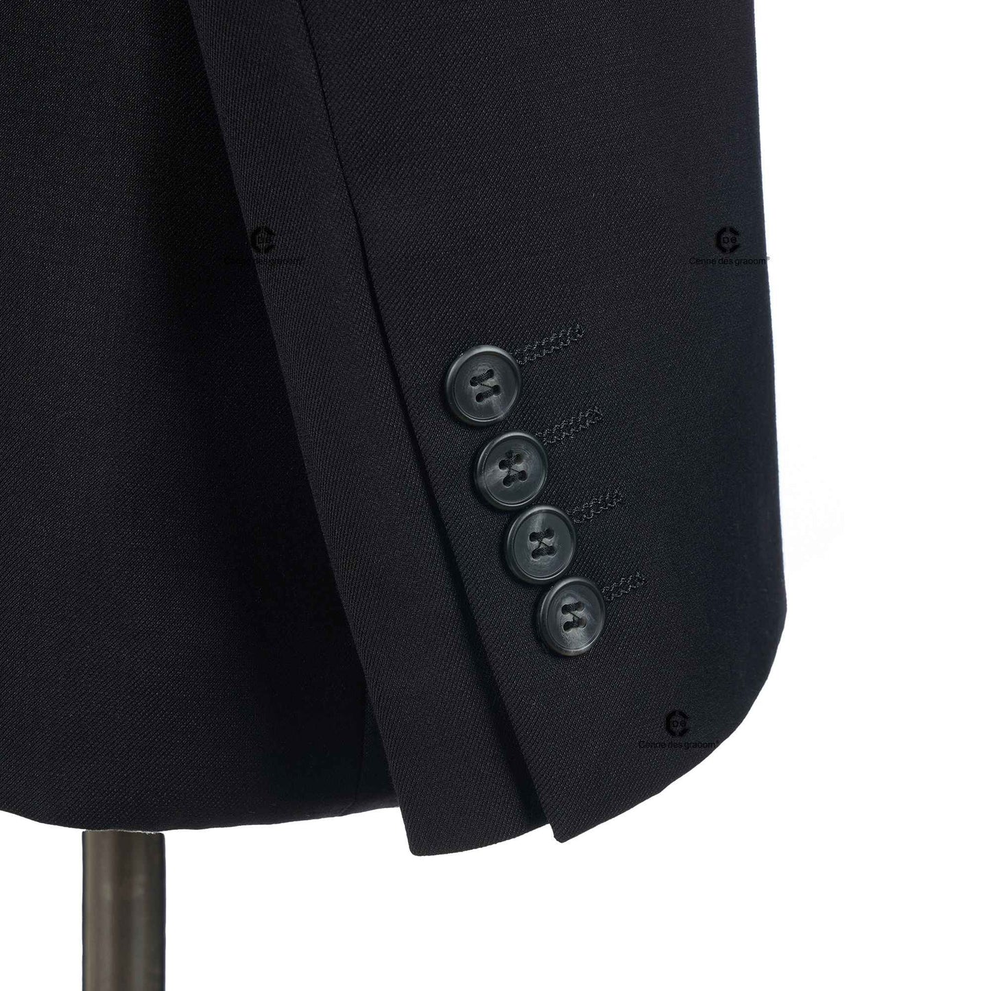 Cenne Des Graoom 2025 New Black Safari Suits Square Collar Tailor-Made Jacket Pants Formal Casual Business Official Daily Wear