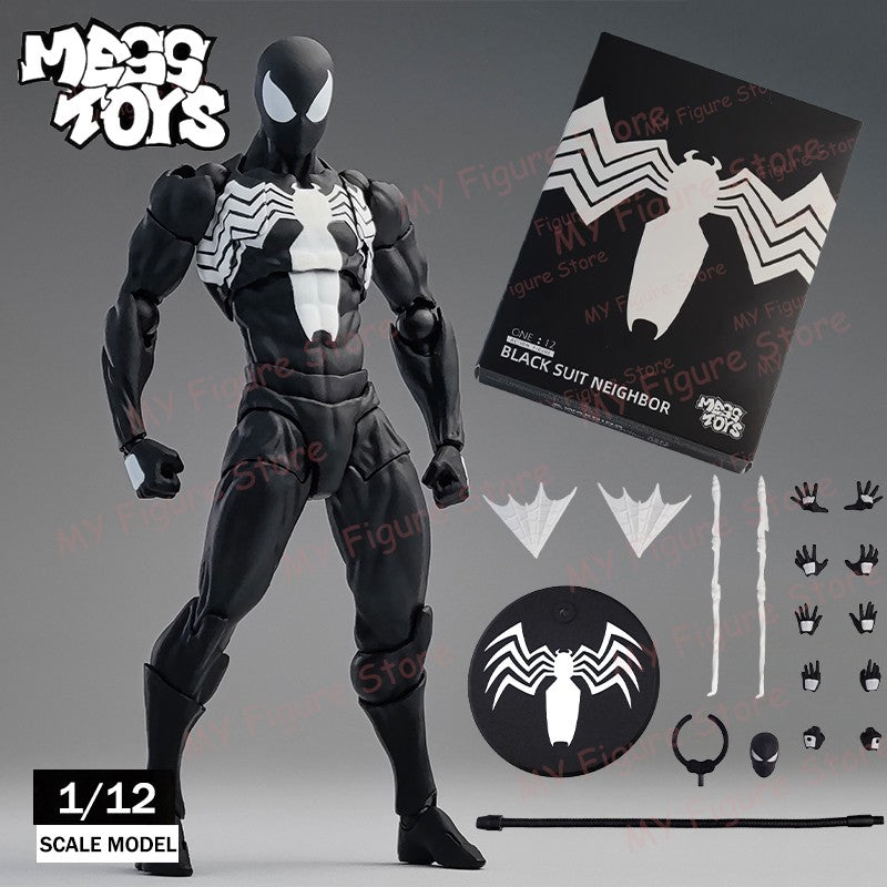 Mess Toys Boneco Homem-Aranha Terno Preto Vizinho Simbionte MessToys Boneco de Ação Vizinho Escarlate Brinquedo CT Toys Homem-Aranha Preto Vermelho