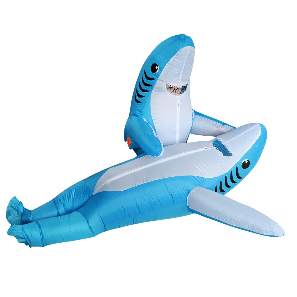 Cute and unique standing shark design inflatable costume Halloween and Christmas inflatable costume props