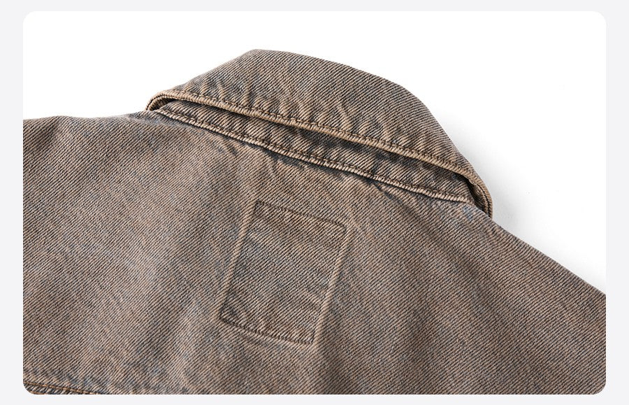 SIMWOOD 2025 Autumn New Oversize Washed Vintage Denim Jackets Men 12.5oz Plus Size Coats