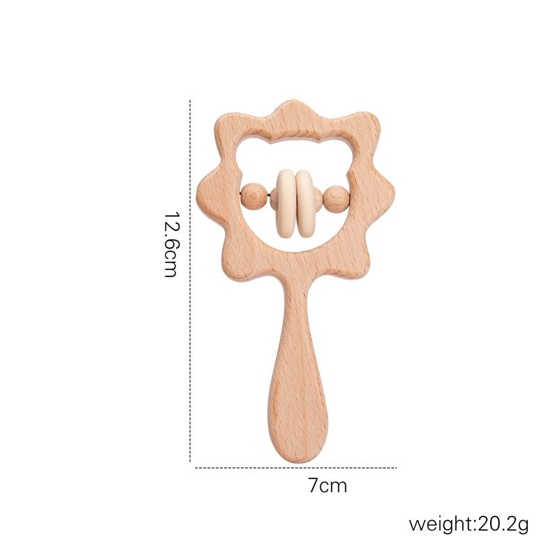 Baby Wooden Koala Hand Rattles Teether Toys Wooden Ring Montessori Toys Owl Shape Musical Rattle  for Baby Gifts Teething Toys