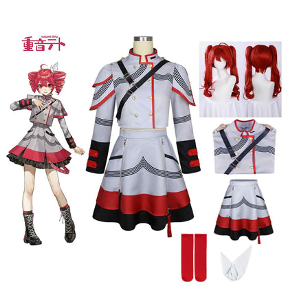Anime Wholesale Kasane Teto Cosplay Costume Anime Vtuber Cosplay Dress Halloween Party Women Performance Suit for Kasane Teto