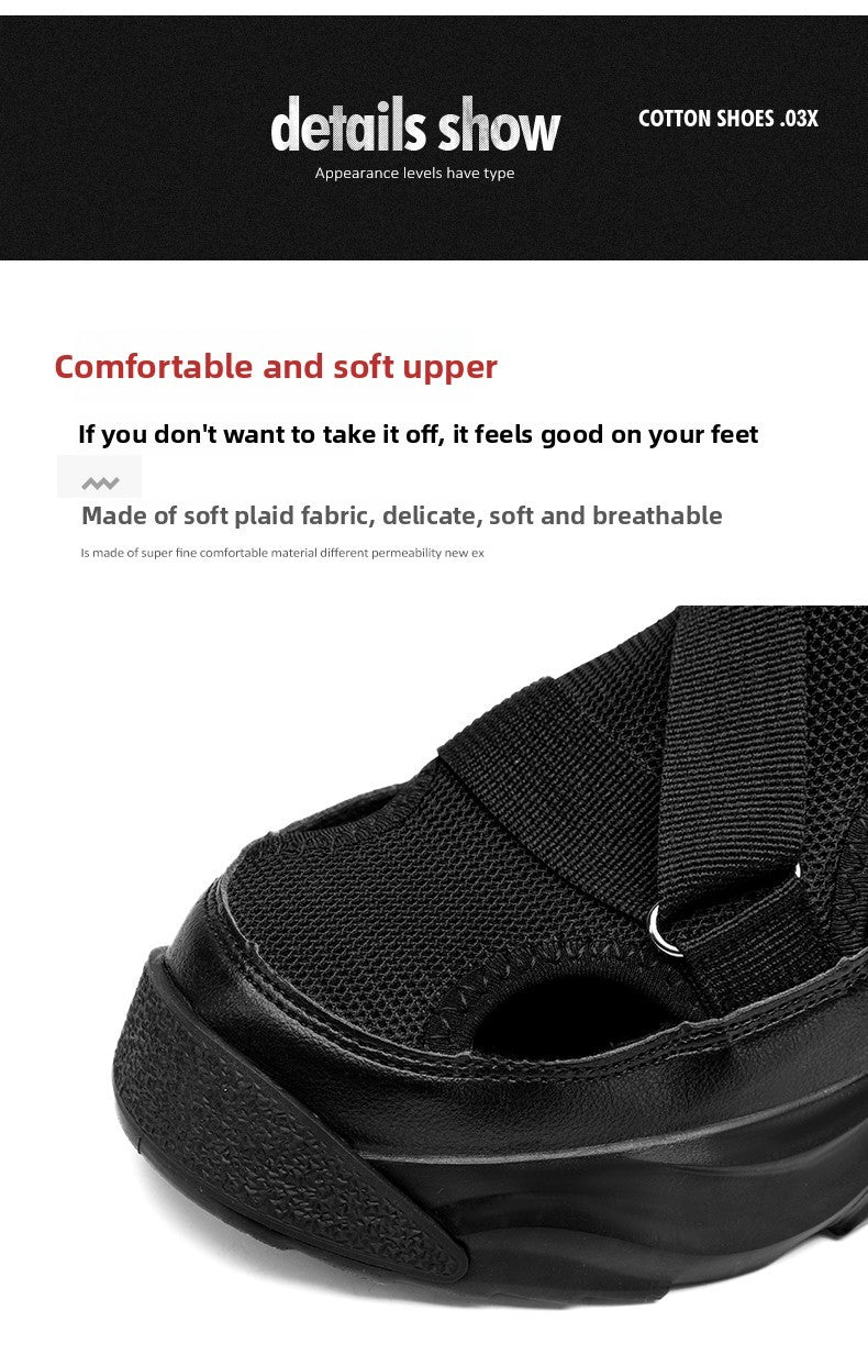 Men's Sandals Summer Platform Slippers Non-Slip Beach Pool Sandals Mesh Hole Men's Garden Shoes Flip Flop Outdoor Water Shoes