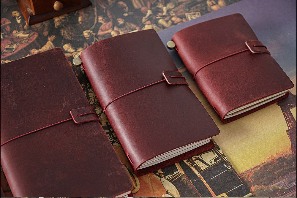 100% Genuine Leather Journal Refillable Travel Notebook Retro DIY Handmade Diary Sketchbook School Office Gift Customized