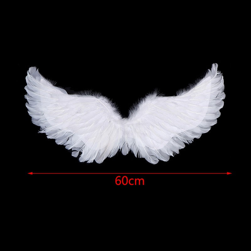 Asas Brancas de Anjo de Pena para Crianças e Adultos, Varinhas Mágicas, Acessório de Cabelo (Halo) para Cosplay, Alças Elásticas, Adereços de Casamento, Halloween e Aniversário
