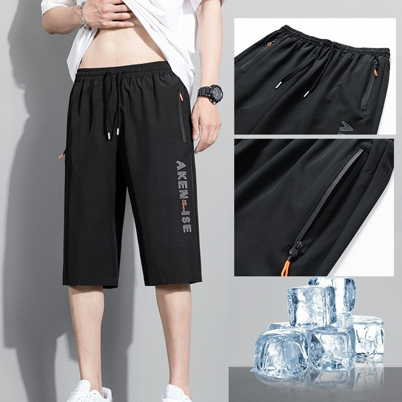 New Fashion Sports Shorts Men Elastic Waist Shorts Male Breathable Quick Dry Comfortable Men's Short Pants Men Bottom Black XXXL