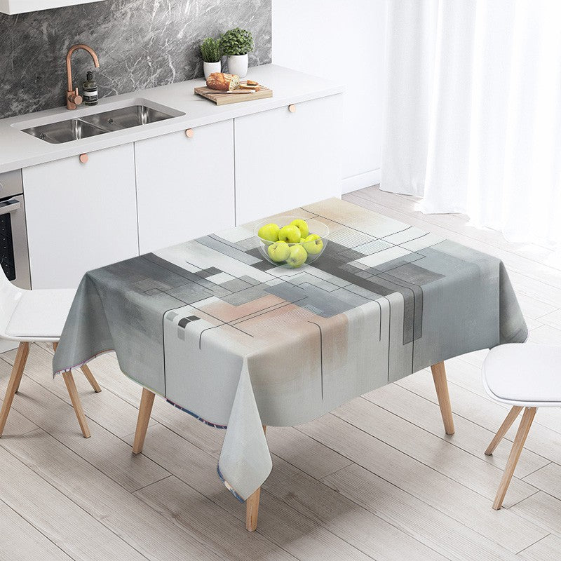 Abstract Geometric Tablecloth Waterproof Stain Resistant Party Decoration Restaurant Cafe Dining Table Tablecloths 140X200cm