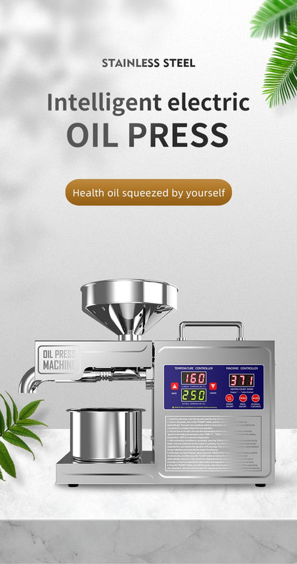 Máquina de Prensa de Óleo de Aço Inoxidável 304 Modelo 2025 NOVO, Grande Capacidade para Amendoim, Girassol, Sementes de Gergelim, Fácil de Limpar, Baixo Ruído