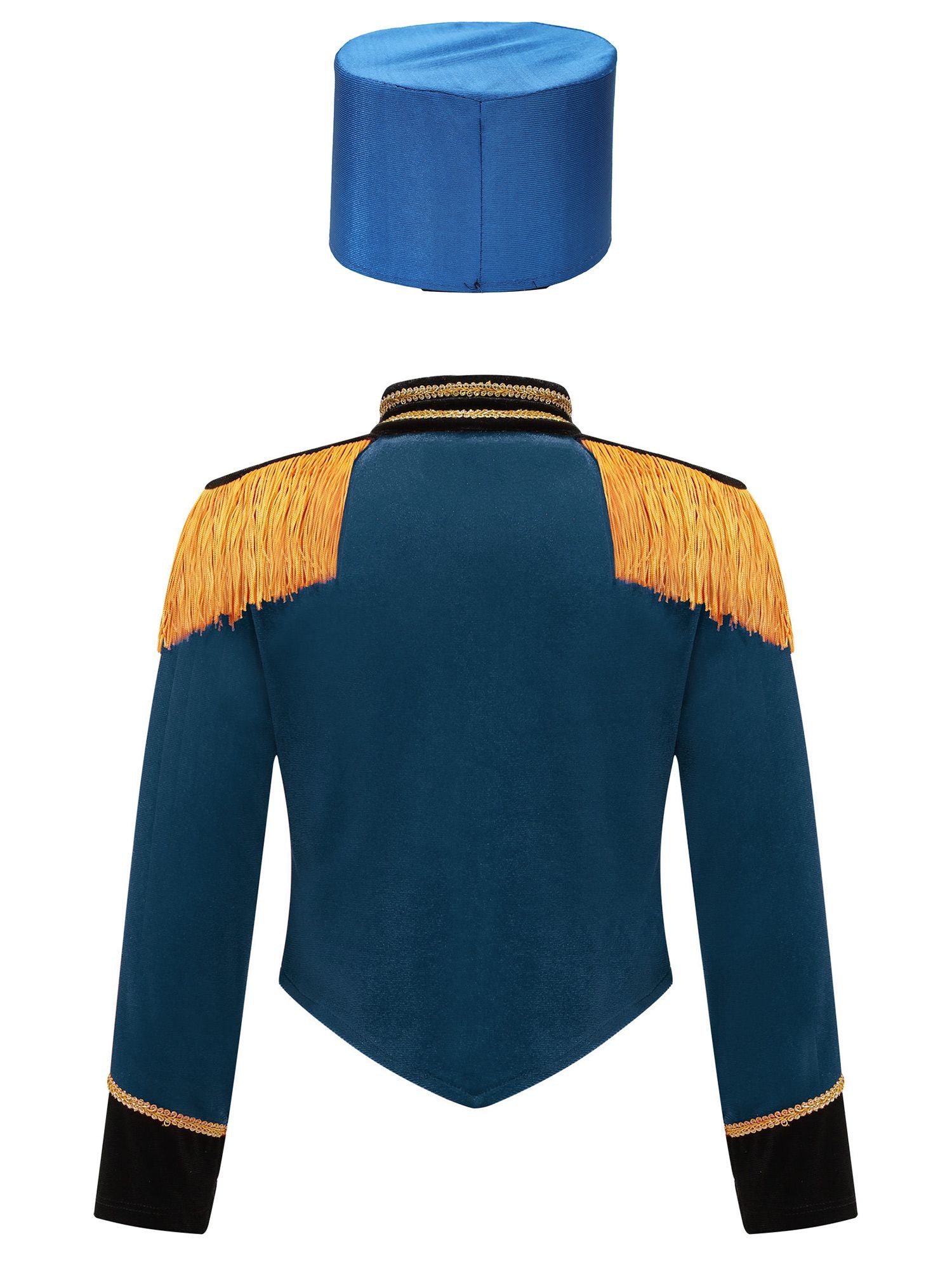 Girls Boys Marching Band Costume Outfits Circus Ringmaster Jacket Coat Team Performance Drummer Drum Major Uniform with Hat Sets