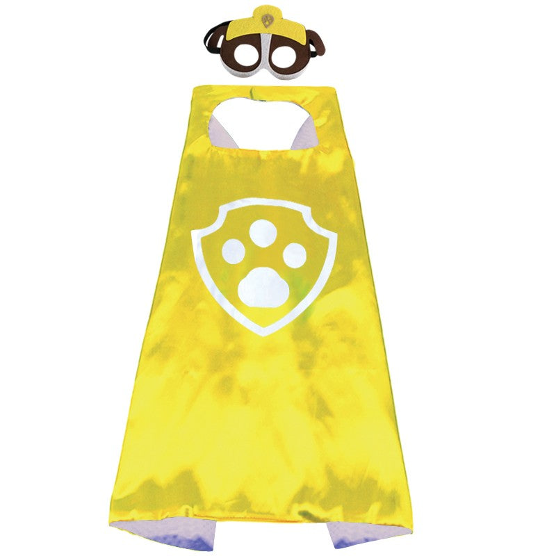 Anime Dog Patrol Kids Cosplay Costume Cape with Eye Mask Halloween Marshall Chase Skye Zuma Rubble Rocky Children's Dress-Up