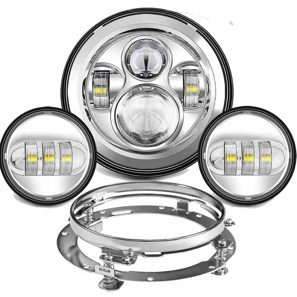 Farol de LED de 7 polegadas + Faróis de Neblina de 4,5 polegadas Suporte de Montagem de 7" Peças para Harley Touring Electra Glide Road King Street Glide