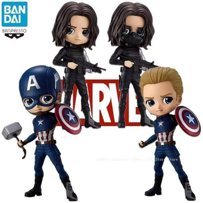 Bandai original Banpresto Qposket Vingadores Capitão América Thor Odinson Viúva Negra Bucky Barnes Thor Fine Collection Figuras