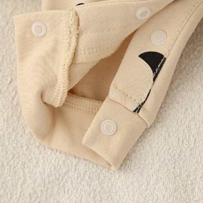 Newborn Spring and Winter Fashion Moon Sun Print Suit Cotton Comfortable and Soft 0-12 Boys and Girls Long Sleeved Baby Bodysuit