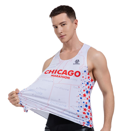 Men's Seamless Lightweight Marathon Tank Top Dry Fit Sleeveless Workout T-Shirt Fitness Singlet for Running