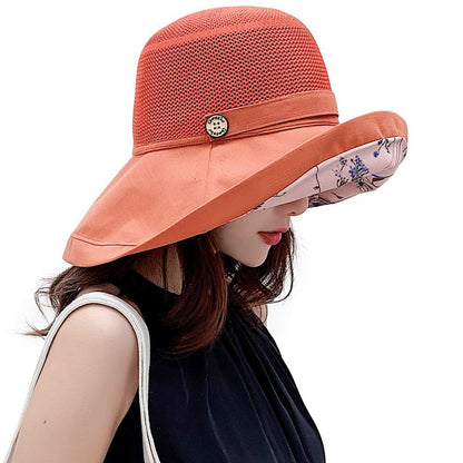 Women Mesh Sun Hats Summer Beach UV UPF Packable Wide Chin Strap, Sun Hats for Men & Women UV Protection, Sun Hat with Neck Flap