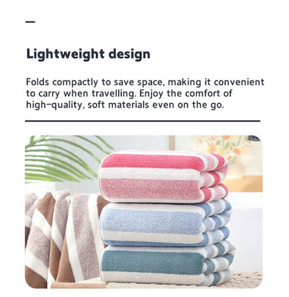 2pcs Thickened Towel Bath Towel Setstrong Absorbentfast Dryingnon-Lintingdurableideal For Family Usebeach Essentials
