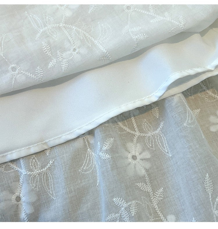 Casual sweet High Waist Chic floral lace Ruched loose Skirts Korean Fashion Office Lady Basics  Plus Size Clothing