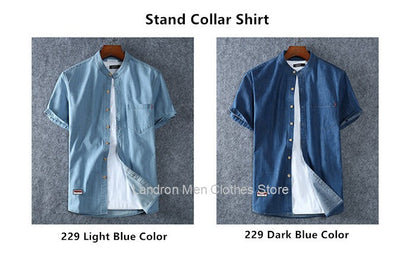Denim Shirts Men Cotton Short Sleeve Summer Casual Jeans PLus Size 5XL 6XL 7XL Big Thin Boys Loose Blouse 8XL Man Male Camisa