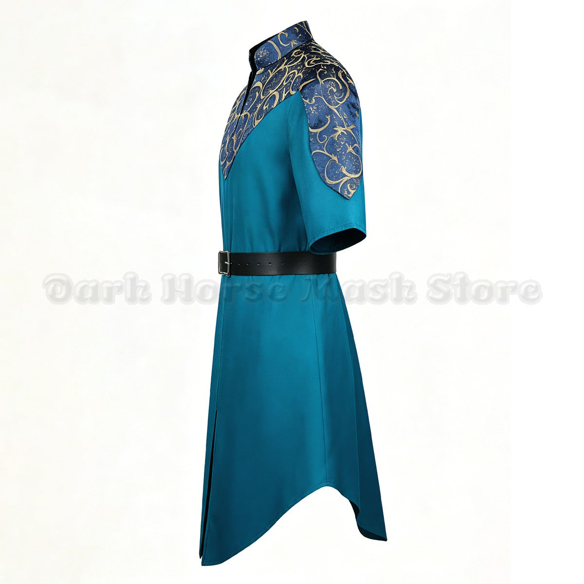 Men's Fantasy Elven Tunic with Belt Medieval Style Robe with Ornate Print Renaissance Faire LARP Events Themed Party Costume