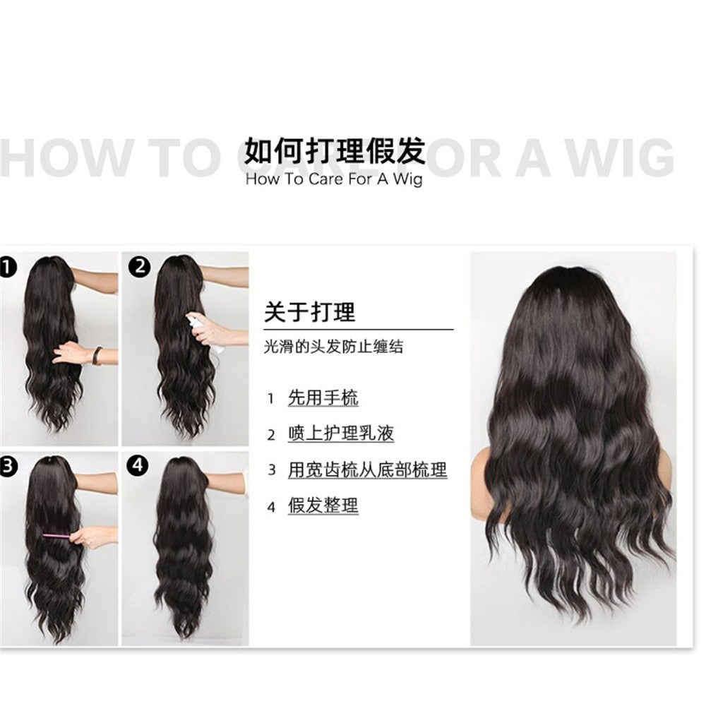 Peruca de cobertura total, peruca rosa gradiente marrom escuro, peruca de cabelo liso com franja, adequada para o role-playing diário feminino,