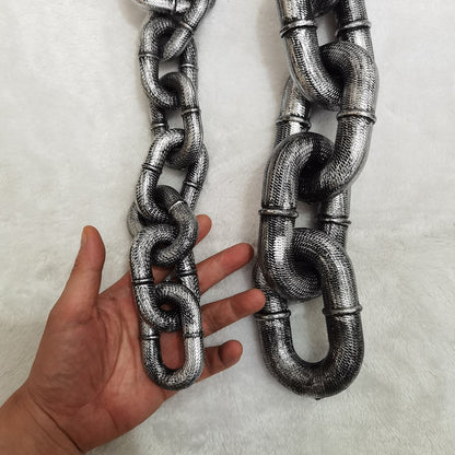 Corrente de Ferro de Simulação de Plástico Gigante para Cães Guias de Plástico Grosso para Cães Corda de Tração Divertida para Filhotes Grande Corrente de Ferro Acessórios para Cães de Estimação