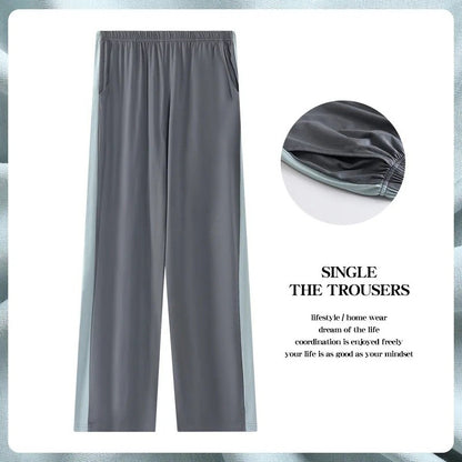 Men's Modal Sleepwear Loose Fit Casual Thin Home Pants Spring Autumn Summer Comfortable Lightweight Men's Drawstring Sweatpants