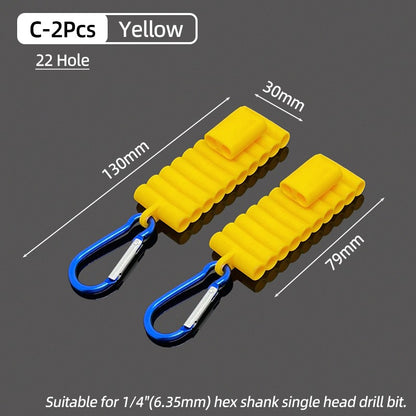 Suporte de Bits de Chave de Fenda Hexagonal de 1/4" Portátil Estojo Organizador com 10/22 Furos para Armazenamento de Bits de Broca para Cabeças de Chave de Fenda Ferramentas de Estojo