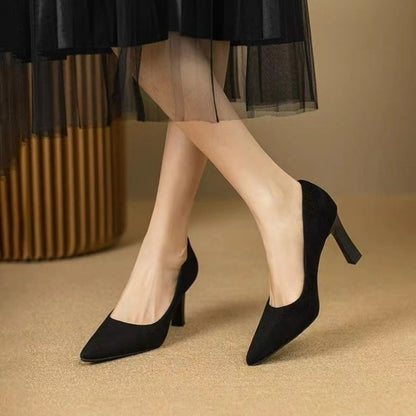 New In Black Special Head Spiral Pattern Fashion Women's Shoes Pointed Fine Heel Wedding High Heels Banquet Nightclub with Shoes