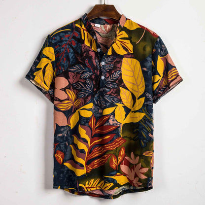 2024 new Hawaiian Cotton High Quality Shirts Men's Oversize Shirt Man Tiki Fashion Clothing Blouses Luxury Social T-shirts