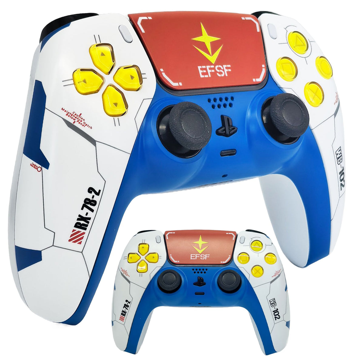For PS5 Controller Shell, Mecha Style Custom Faceplate Cover with Touchpad for DualSense, Replacement for BDM-10/020/030/040/050