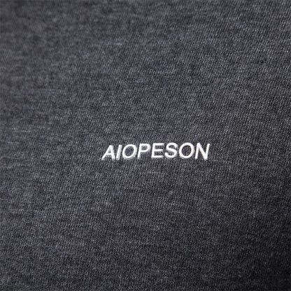 AIOPESON Solid Men T-shirt Casual Long Sleeve Turtleneck Bottoming Shirt for Men Autumn Winter Basic Slim Underwear Shirts Man